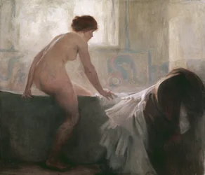 Vrouw die baadt