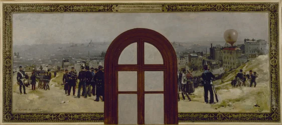 Schets voor het kantoor van de prefect in het stadhuis van Parijs: Het vertrek van de ballon 