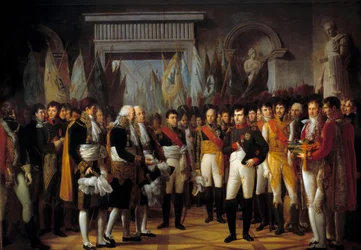 Napoleon I ontvangt de afgevaardigden van de Conservatieve Senaat in het Koninklijk Paleis van Berlijn 19/11/1806