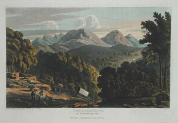 Trekatackaw in Plettenbergbaai, getekend naar een originele schets van R. Cocking, gepubliceerd in 1818