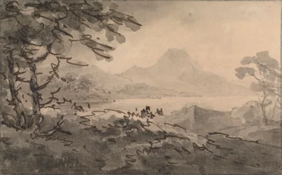 Een Meer met Bergen op de Achtergrond