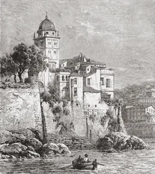 Het Arsenaal in Genua, Noord-Italië in de late 19e eeuw. Uit Italiaanse Prenten van Rev. Samuel Manning, gepubliceerd ca. 1890.