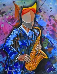 Abstracte jazzsaxofonist