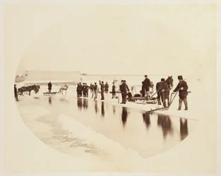 Ijs snijden op de St. Lawrence River