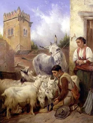 Geiten Voeren in het Alhambra