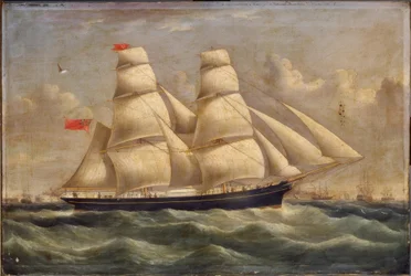 Een brigantijn bij Portsmouth