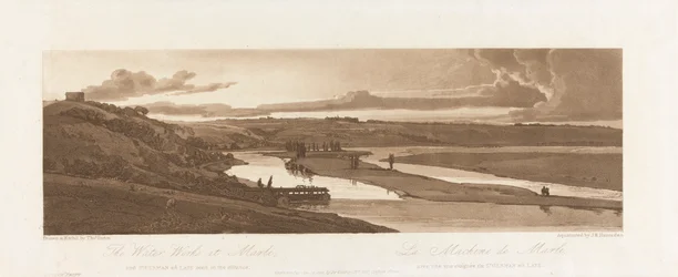De Waterwerken bij Marli, en St. Germain en Laye in de verte 1803; Plaat 15 uit Zichten in Parijs, het Emanuel Volume tracing van de plaat B1981.25.2624