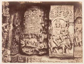Hoysalesvara tempelbeeldhouwwerk, Halebid, 1856-1857