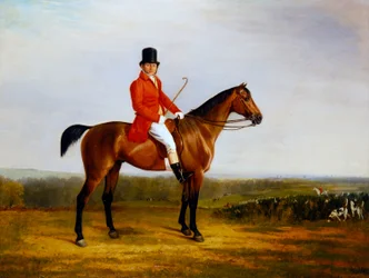 Isaac Sadler op een bruine jager