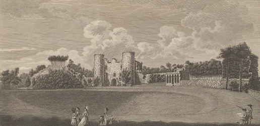Tunbridge Castle in het graafschap Kent, uit Edward Hasted