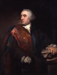 Portret van Ralph Bigland, wapenkoning van de kousenband
