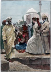Een straatgoochelaar in Algiers, 1895