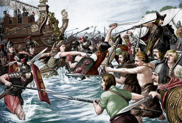 De landing van Julius Caesar in Groot-Brittannië, 55 v.Chr.
