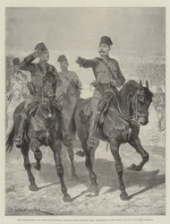 Brigadegeneraal Sir Herbert Kitchener, Sirdar van het Egyptische leger, commandant van de troepen die oprukken naar Dongola
