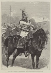 Prins Hendrik van Battenberg, in het uniform van de Garde-du-Corps van de Pruisische huishoudelijke cavalerie
