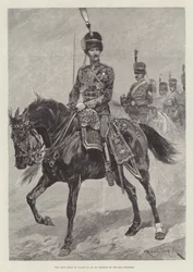 De overleden hertog van Clarence als officier van de 10e Huzaren