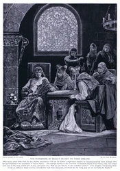 De moordenaars van Becket vertrekken op hun opdracht, jaren 1920