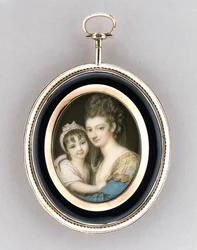 Portret van een moeder en dochter, c.1765-70