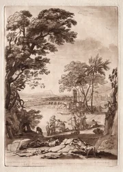Liber Veritatis: Nr. 47, Een rivierscène met de vondst van Mozes