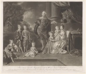 Portret van George III, koning van het Verenigd Koninkrijk, en zijn gezin
