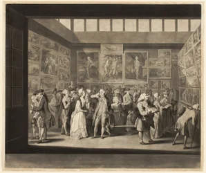 De tentoonstelling van de Koninklijke Academie van Schilderkunst in het jaar 1771