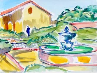 Vader Serra Beeld en Fontein, Carmel Mission, 2019