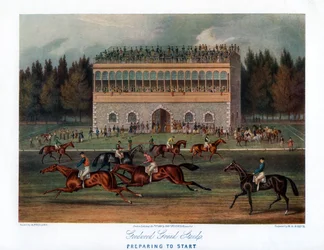Goodwood Grand Stand, voorbereidingen voor de start, 1836
