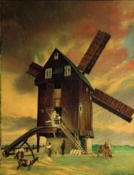 Oude windmolen in Roitzsch bij Wurzen