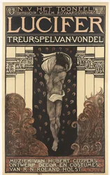 N.V. Het Toneel. Dir. Willem Royaards. Lucifer treurspel van Vondel. Muziek van Hubert Cuyper. Ontwerp, decor, kostuums van R.N. Roland Holst.