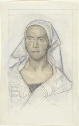 Portret van een vrouw met hoofddoek