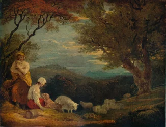 Landschap met vrouwen, schapen en hond, ca. 1811, 1938