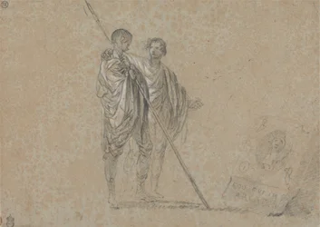 Studie van Figuren voor "Een Uitzicht op de Campagna"