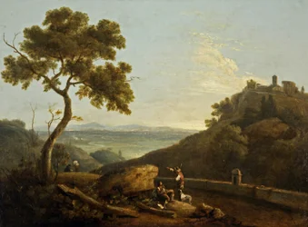 De Tempel van de Sibyl en de Campagna, Tivoli, Italië