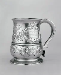 Beker met handvat, 1740-41, gegraveerd ca. 1845