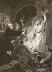 Het Martelaarschap van Aartsbisschop Cranmer, gegraveerd door W. Bromley, illustratie uit David Hume