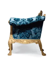 Een George III vergulde houten bank