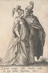 Wandelend paar, uit de Maskerades