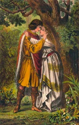 Posthumus. Mijn koningin! Mijn meesteres! O dame, huil niet meer. Cymbeline: Act I, Scene I, ca. 1875