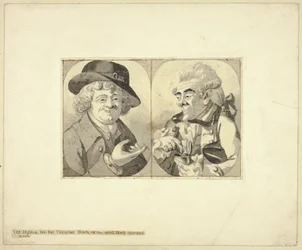 Twee karikaturen op borsthoogte