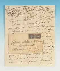 Handtekening brief aan John Lort Stokes, Bath, 7 juli 1847