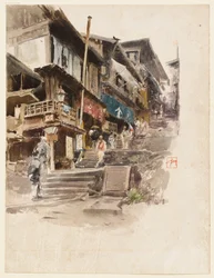 Een straat in Ikao, Japan, II