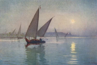 Maanlicht op de Nijl, nabij Caïro, ca. 1880, 1904
