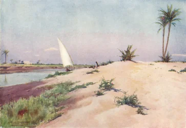Op het Ismailia-kanaal, nabij Tel-El-Kebir