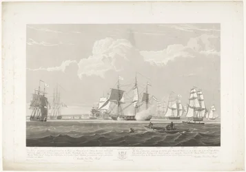 Vertrek van twaalf Nederlandse koopvaardijschepen uit de haven van Portsmouth, 1833 (plaat 3)