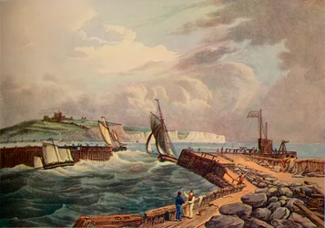 Schoener die de haven van Dover binnenkomt, 1819