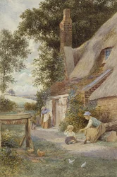 Figuren bij een Huisje