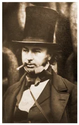 Portret van Isambard Kingdom Brunel bij de lanceerkettingen van de SS Great Eastern, 1857