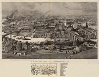 Een vogelvlucht van Newcastle-on-Tyne