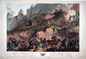 Russisch leger steekt de Duivelsbrug over in 1799