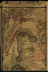 Slag bij Gettysburg, Penna. Posities ingenomen op 1 en 3 juli 1863. LOC gvhs01.vhs00265